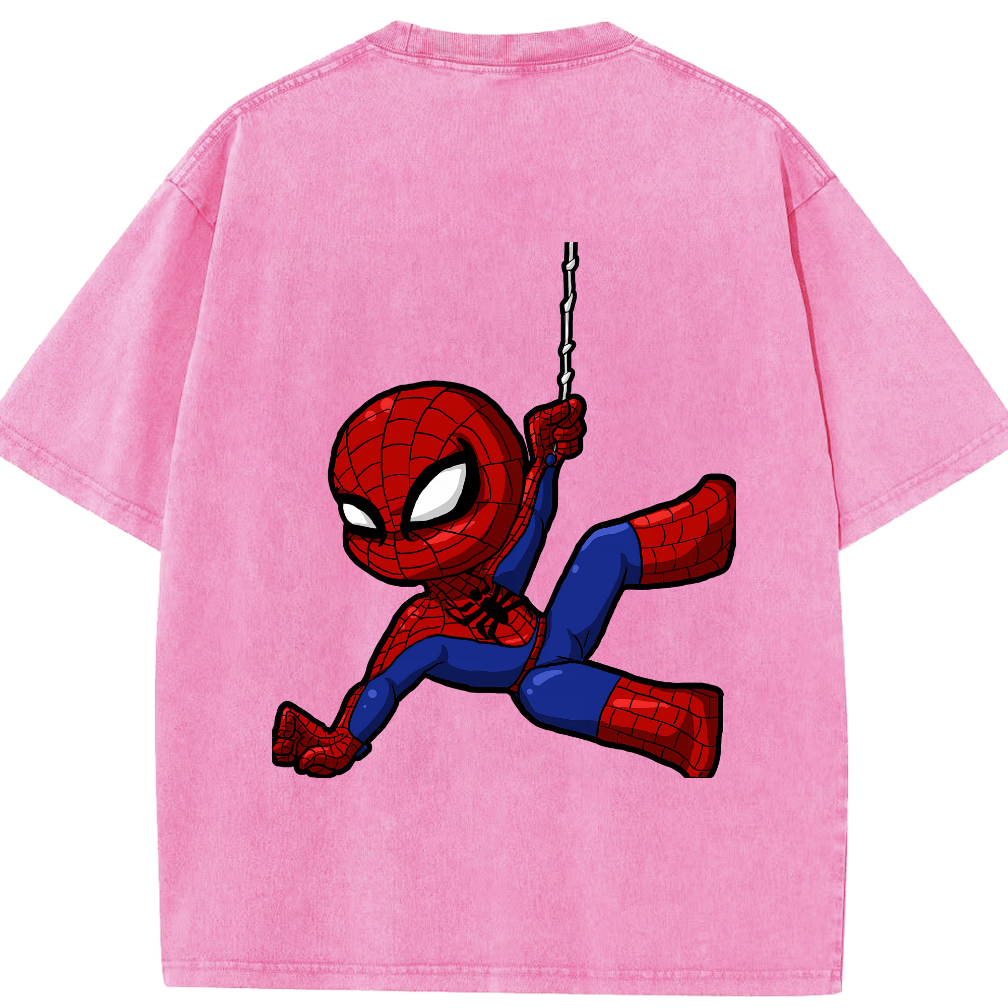 （画像用） Spider Man スパイダーマン 綿100% ヴィンテージ風 半袖Tシャツ（背面プリント）